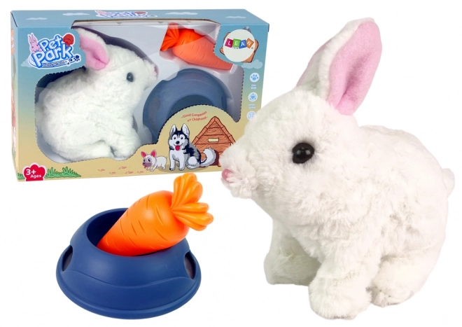 Interaktivni zajček Bunny Rabbit Bela Korenčica Skleda Maskota