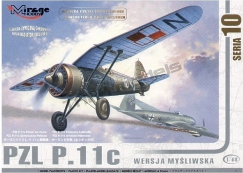 PZL P.11c poljska lovska različica – plastični model 1:48