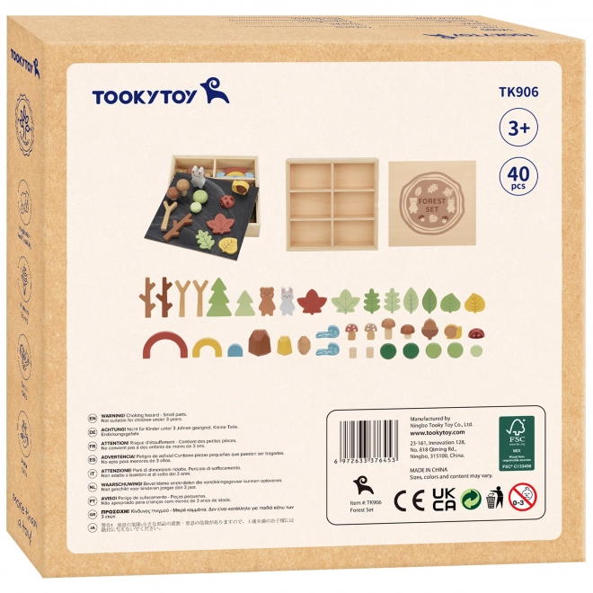 Gozdarski set z lesenimi kockami Tooky Toy