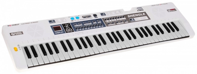 Beli otroški klaviaturni komplet z mikrofonom, snemanjem in stereo zvočniki