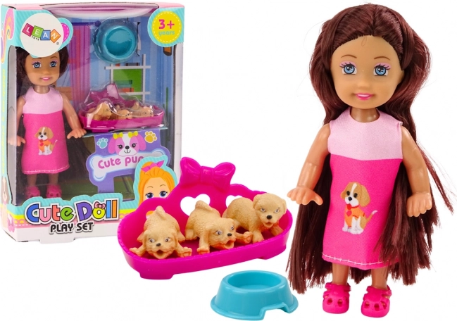 Mini punčka Obleka z dolgimi lasmi Three Dog Lair