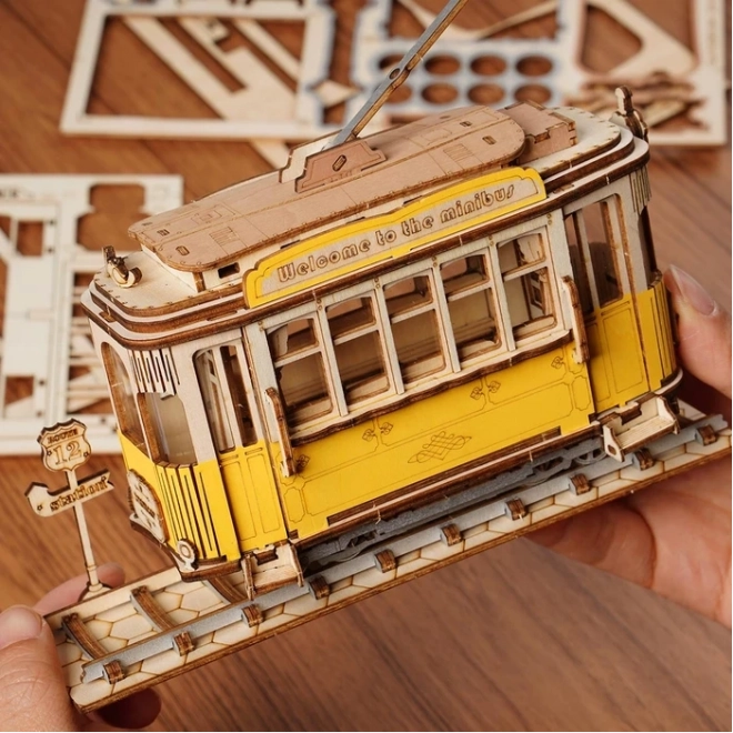 Retro Tramvaj - 3D lesena sestavljanka