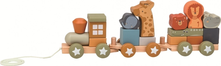 Leseni vlak s živalmi 2Kids Toys