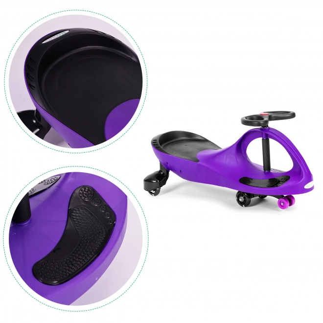 Vijolični otroški avtošček z LED kolesi ECOTOYS
