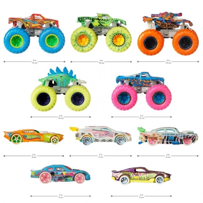 Hot Wheels Monster Trucki, ki svetijo v temi 10 kosov