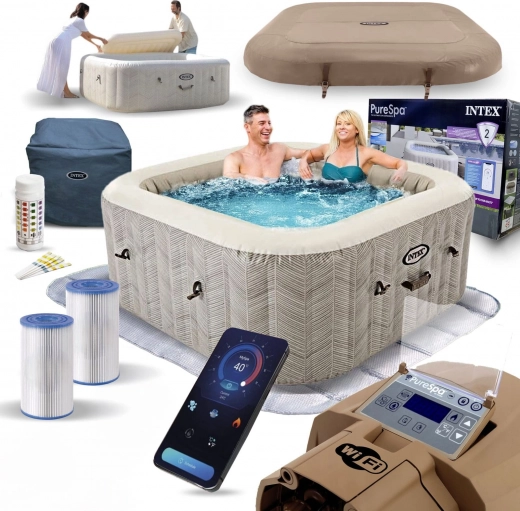 napihljiv kvadratni spa za 4 osebe 175 × 71 cm s hidromasažo INTEX