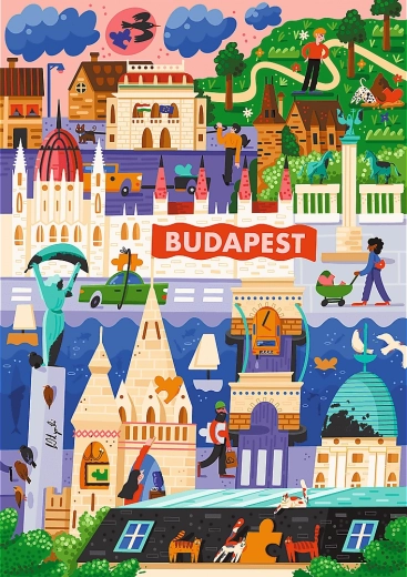Trefl sestavljanka Premium Plus The Art of Colour: Budimpešta, Madžarska 1000 koščkov