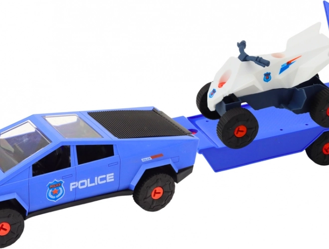 Policijski avto s prikolico za realistično igro