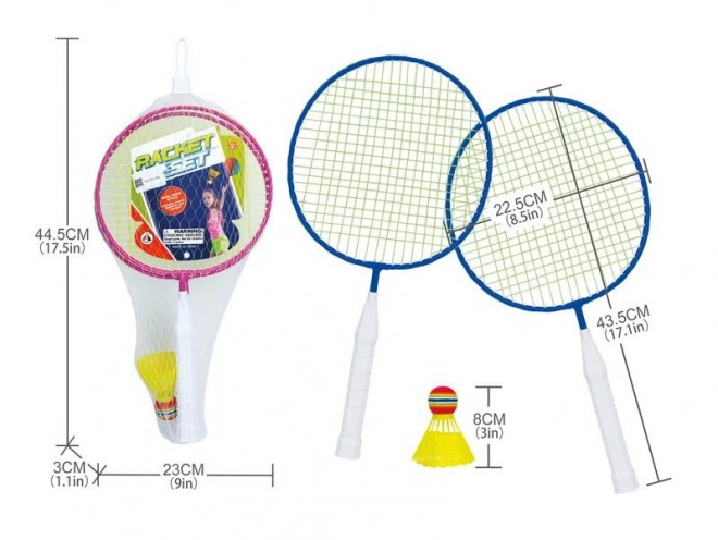 Badmintonski komplet z loparji in košarico