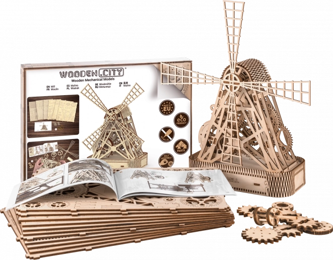 WOODEN CITY 3D sestavljanka Mlin 222 delov