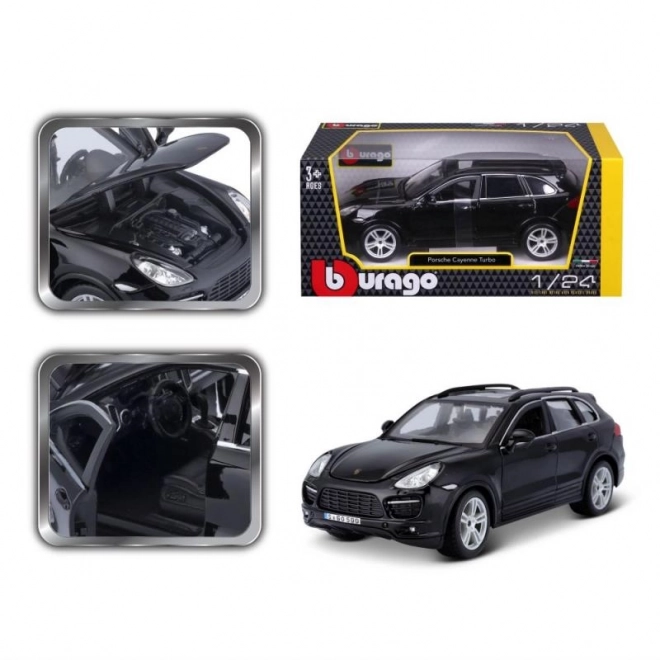 Kovinski model Porsche Cayenne Turbo črn 1/24