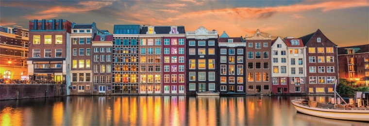 panoramske sestavljanke 1000 kosov – sijoči Amsterdam