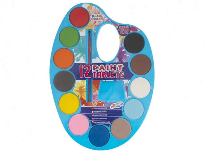 Grafix paleta z vodnimi barvami 12 kos rumena