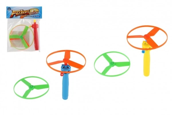 Izstrelek z vrtavko + zaganjalnik plast 9cm 2 barvi v vrečki