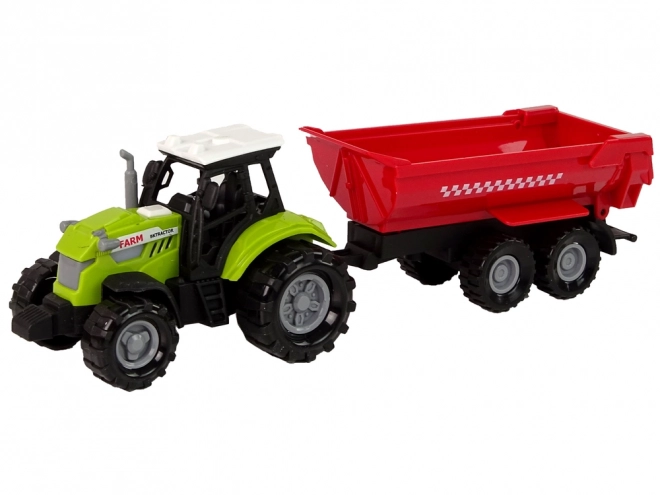 Zeleni traktor s rdečim priklopnikom Zvok