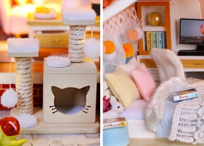 Devět miniatur hiške Hiša barvne glazure