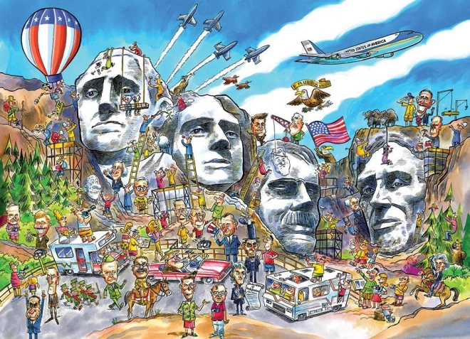 Sestavljanka DoodleTown: Mount Rushmore 1000 koščkov – COBBLE HILL
