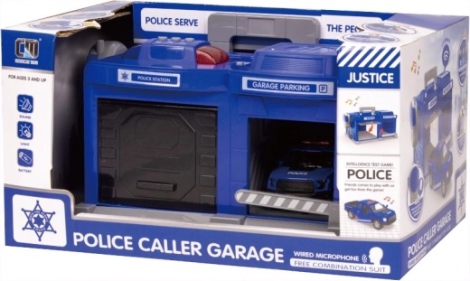 Policijski igralni set – garaža s svetlobnimi in zvočnimi učinki