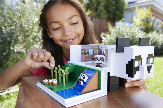 Komplet figuric Minecraft hiška za igranje s pando + 2 figurici