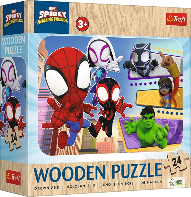 TREFL Lesena sestavljanka Spidey in njegovi čudoviti prijatelji 24 kosov
