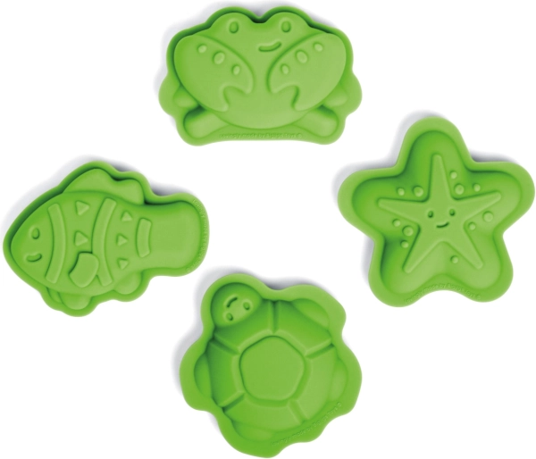 Silikonski modelčki za pesek zeleni BIGJIGS TOYS Meadow