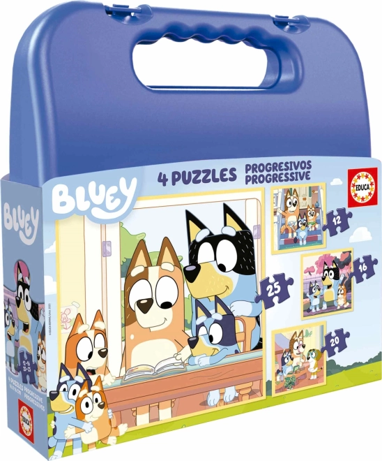 Sestavljanka v kovčku Bluey 4v1