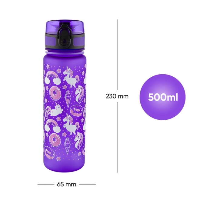 Otroška steklenica BAAGL za pitje z motivom samoroga, 500 ml