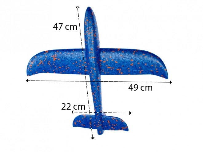 Lahki modri polistirenski jadralno letalo 47 cm