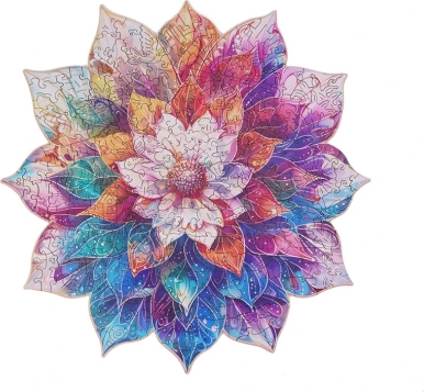 Lesena sestavljanka Cvetlična mandala