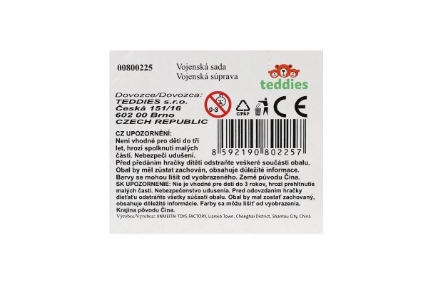 Vojaški set plastična motor, vojak, pes z dodatki v škatli 23x14x4cm