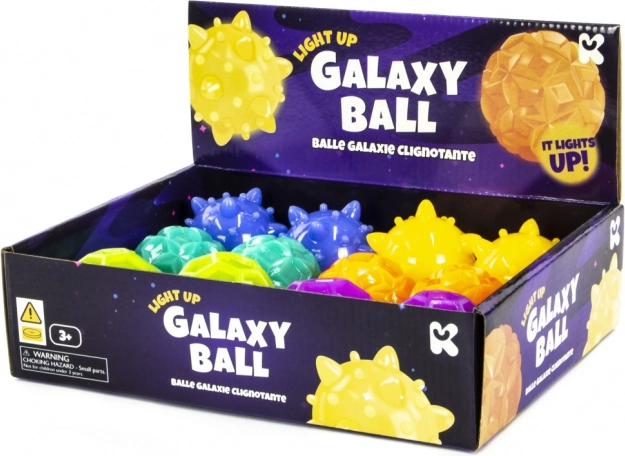Svetleči skakajoči žogica Galaxy z LED učinkom 6 cm