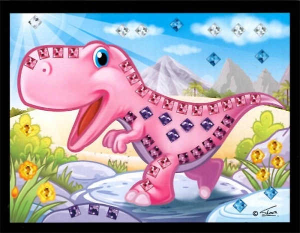 Mozaikna slika mini svetleči dinozaver 10x12cm mix vrst