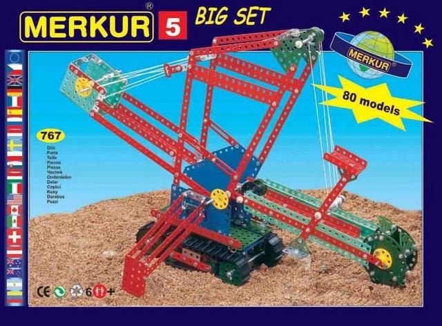 Klasična gradbena igrača Merkur 5 z 80 modeli