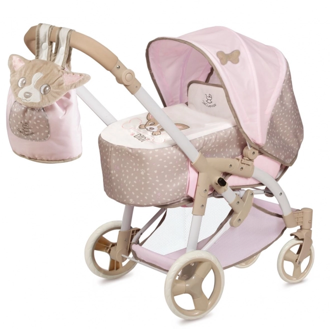 DeCuevas 81643 Zložljiv voziček za punčke 3 v 1 s prenosno torbo DIDI 2021 - 75 cm