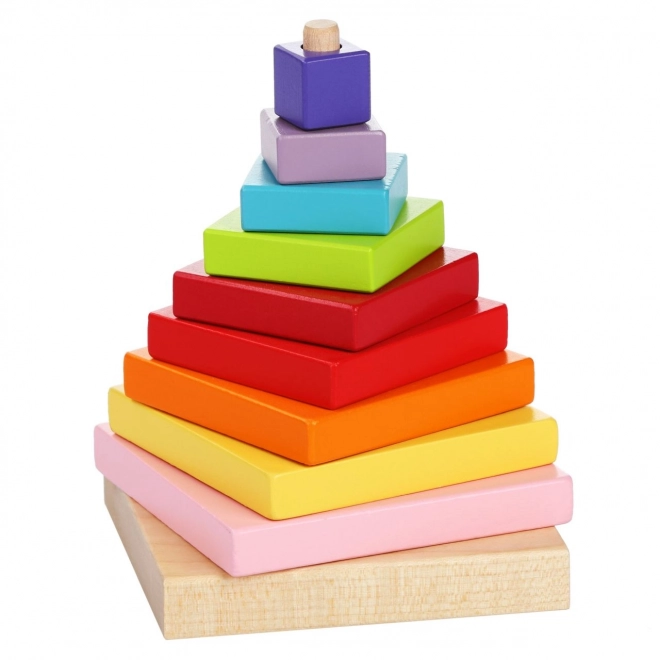 CUBIKA 13357 Barvna piramida - lesena sestavljanka 9 delov