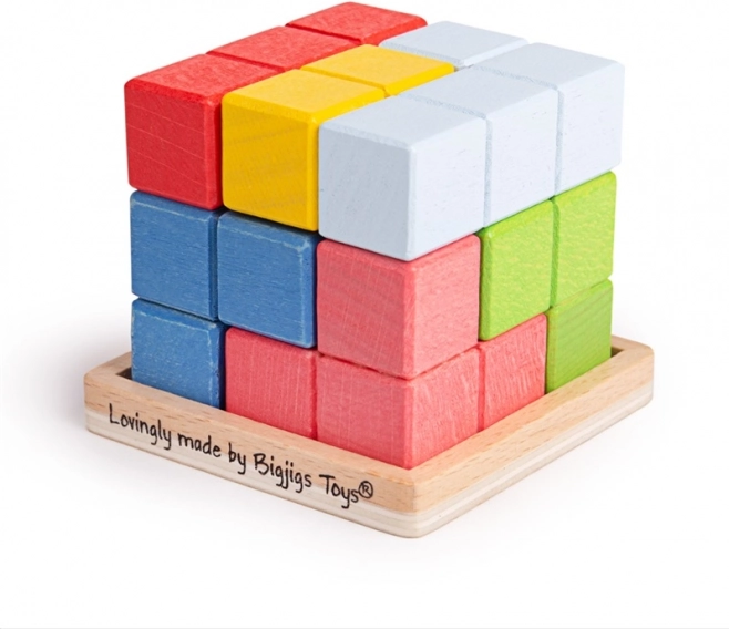 Bigjigs Toys lesena sestavljanka kocka