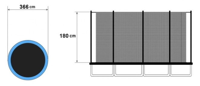 Notranja trampolinska mreža 366cm 12ft/8