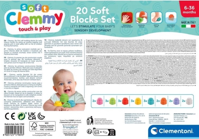 CLEMENTONI Soft Clemmy Set 20 mehkih kock