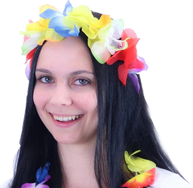 Havajski naglavni trak s cvetovi za karneval