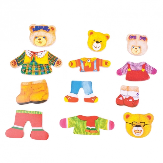 Bigjigs Toys Medvedova družina oblačilni puzzle