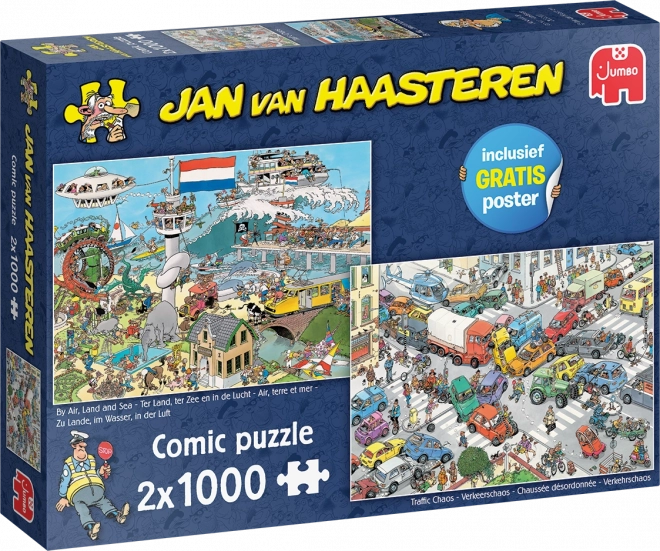 JUMBO Puzzle JvH Prometni kaos z letalom in ladjo 2x1000 kosov