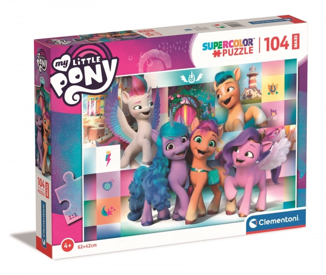 Sestavljanka Clementoni My Little Pony: Vesela druščina MAXI 104 kosov