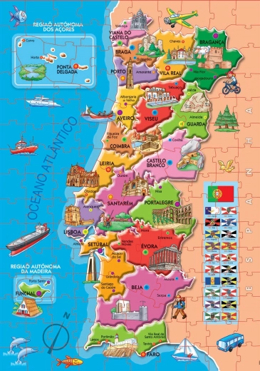 Educa Puzzle Zemljevid Portugalske 150 koščkov