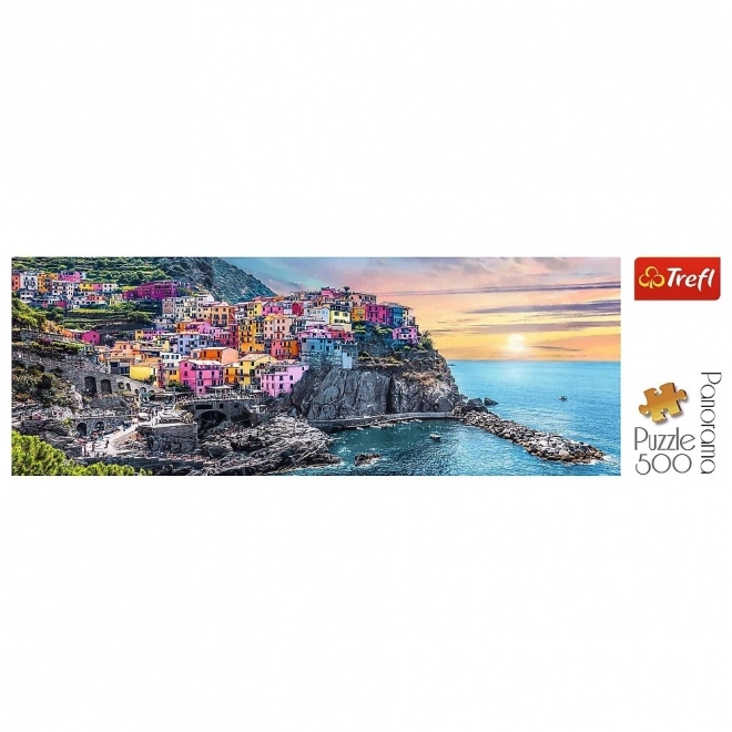Panoramska sestavljanka 500 kosov Vernazza ob sončnem zahodu, Italija
