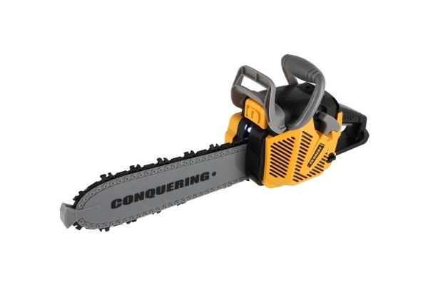 Motorna žaga verižna orodje plastika 42cm na baterije z zvokom in svetlobo v škatli 43x19x10cm