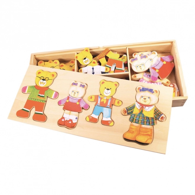 Bigjigs Toys Medvedova družina oblačilni puzzle