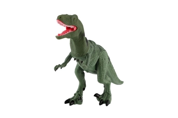 Hodeči IC velociraptor plast 50cm na baterije z zvokom in svetlobo v škatli 53x32,5x12cm