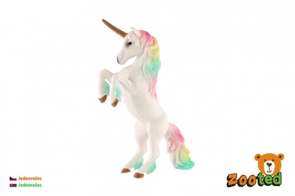 Enorog bel z mavrično grivo zooted plast 18 cm v vrečki