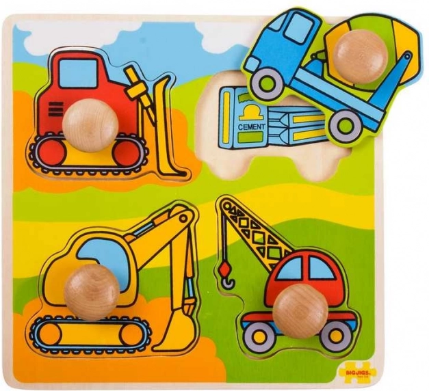 Velike vstavljanke Gradbeni stroji Bigjigs Toys
