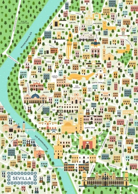 Ravensburger sestavljanka Zemljevid Seville 1000 kosov
